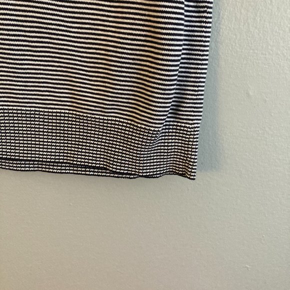 Linda Matthews Black White Vest Striped Knit Cotton Size XL - Picture 4 of 5